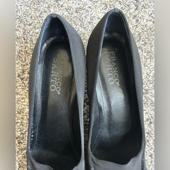 Franco Sarto Black Nylon Square Toe Chunky 2” Heels size 8.5 - Picture 8 of 10